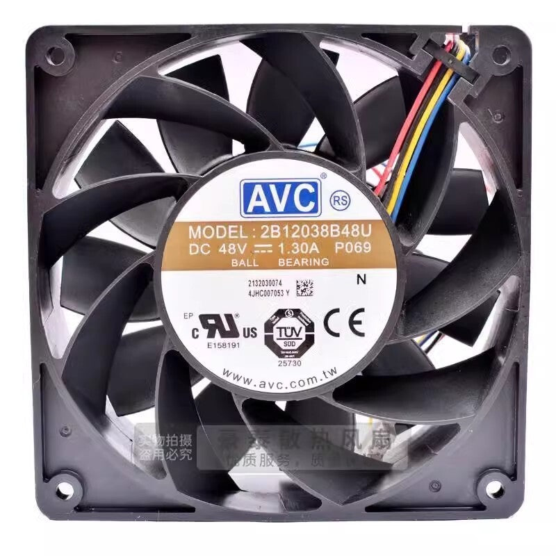 AVC 2B12038B48U 12038 DC48V 1.3A 12CM 4-Wire PWM Cooling Fan
