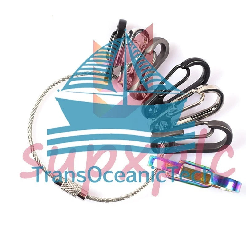 10PCS Stainless Steel EDC Aircraft Cable Chain Ring Twist Screw Locking --11cm