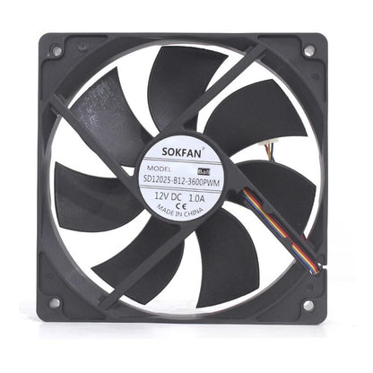 SOKFAN SD12025-B12-3600 12V 1.0A 1225 12cm 4-wire high airflow DC cooling fan