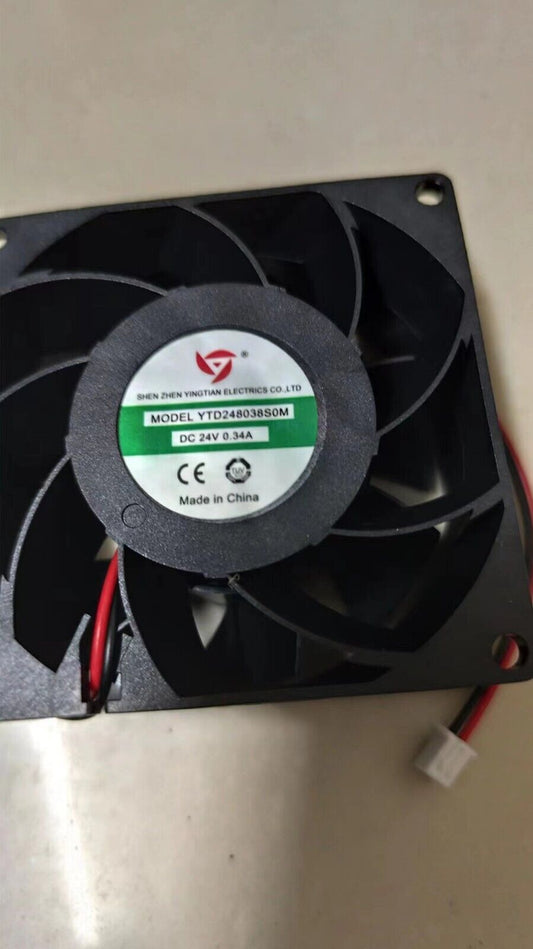 new 1 PCS YINGTIAN Fan YTD248038S0M 24V 0.34A 8CM 8038 2 pin inverter cooling fan - YINGTIAN