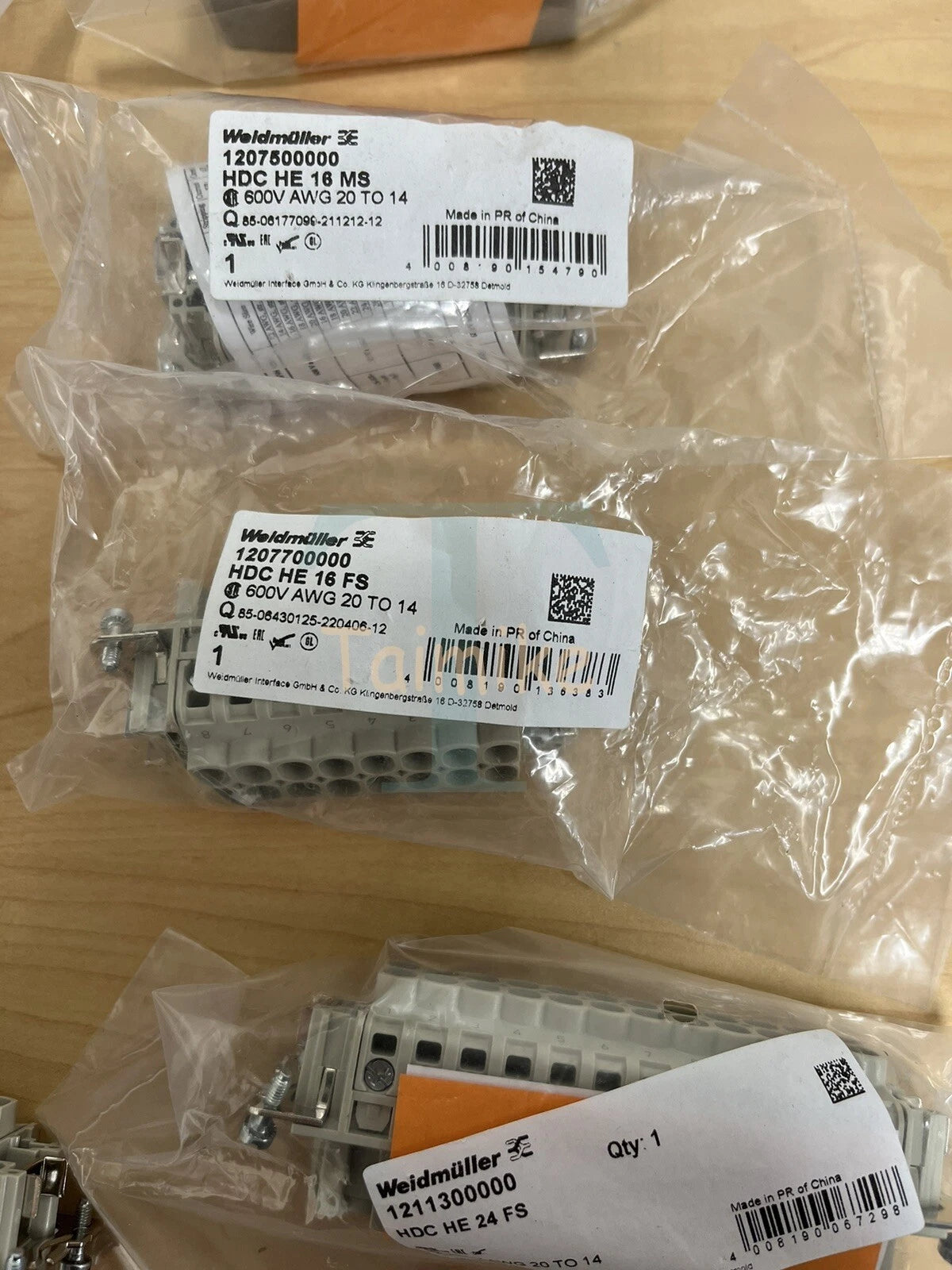 Weidmuller HDC-KIT-HE 16.120 and 24.130 Misc. Spare Part Lot - As Shown
