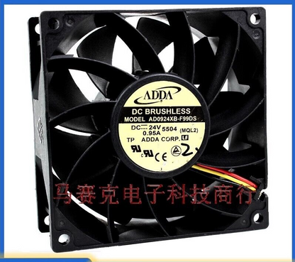 ADDA AD0924XB-F99DS 9038 24V 0.95A 9cm 3-Wire Cooling Fan