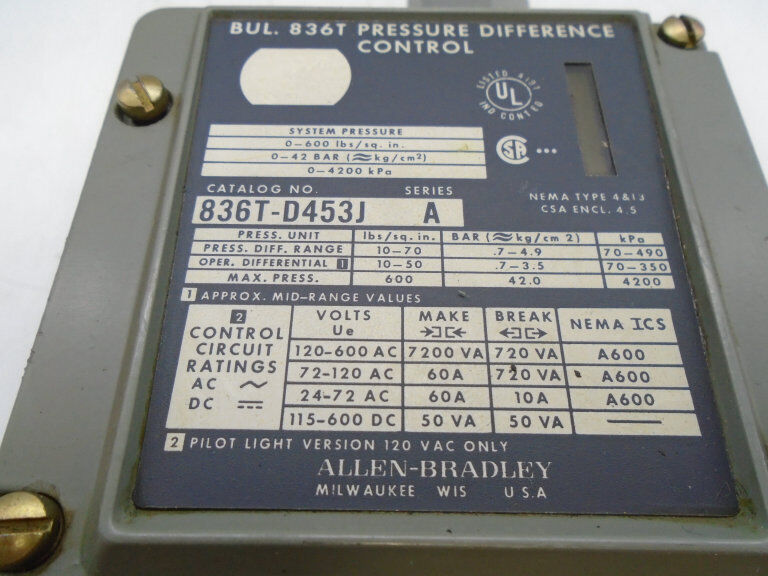 Allen Bradley 836T-D453J Series A Switch – High-Quality Switchboard for Home Use - ALLEN BRADLEY