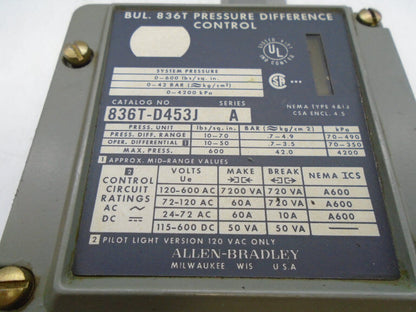 Allen Bradley 836T-D453J Series A Switch – High-Quality Switchboard for Home Use - ALLEN BRADLEY