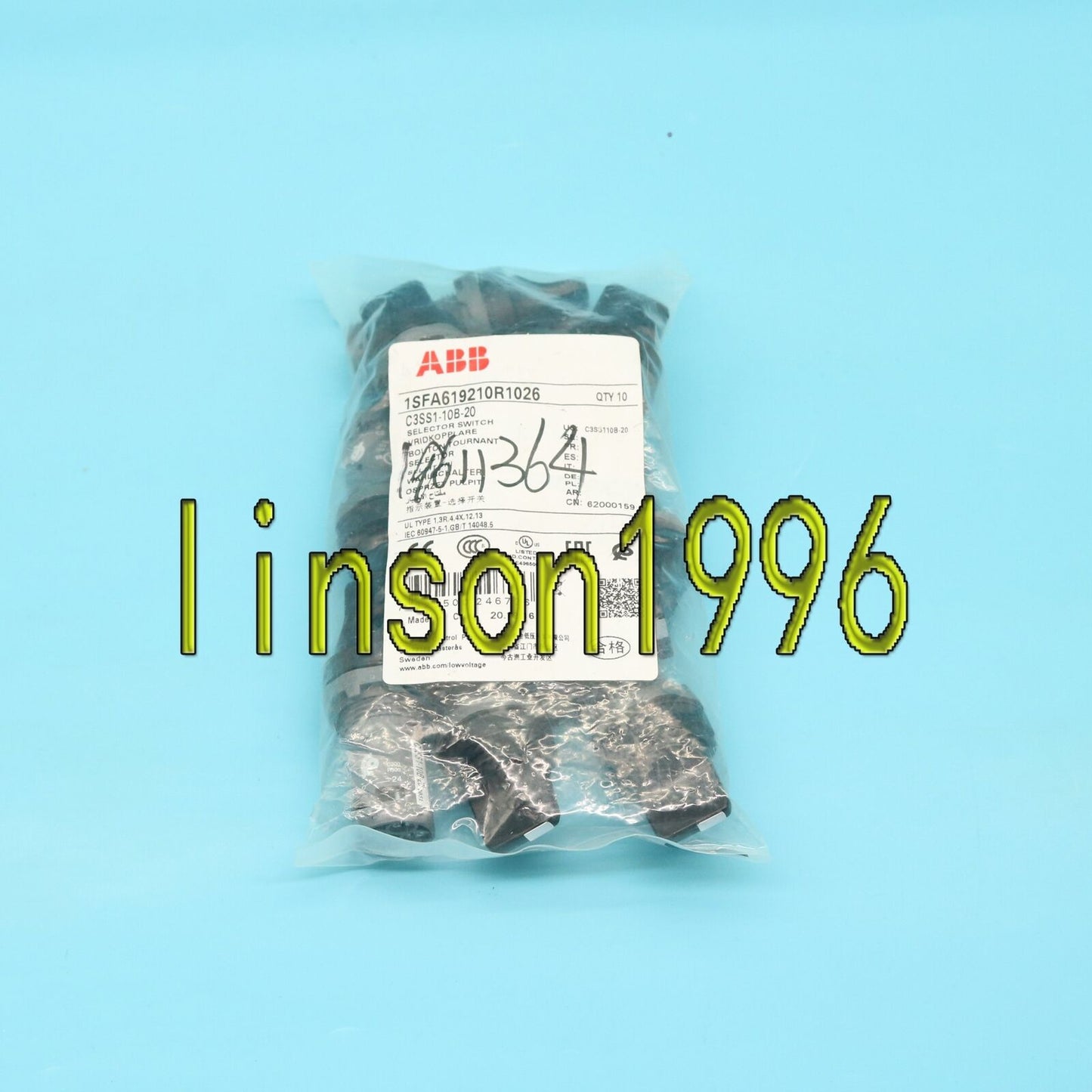 ABB 10-Piece Three-Speed Self-Locking Knob Selector Switch C3SS1-10B-20 - ABB