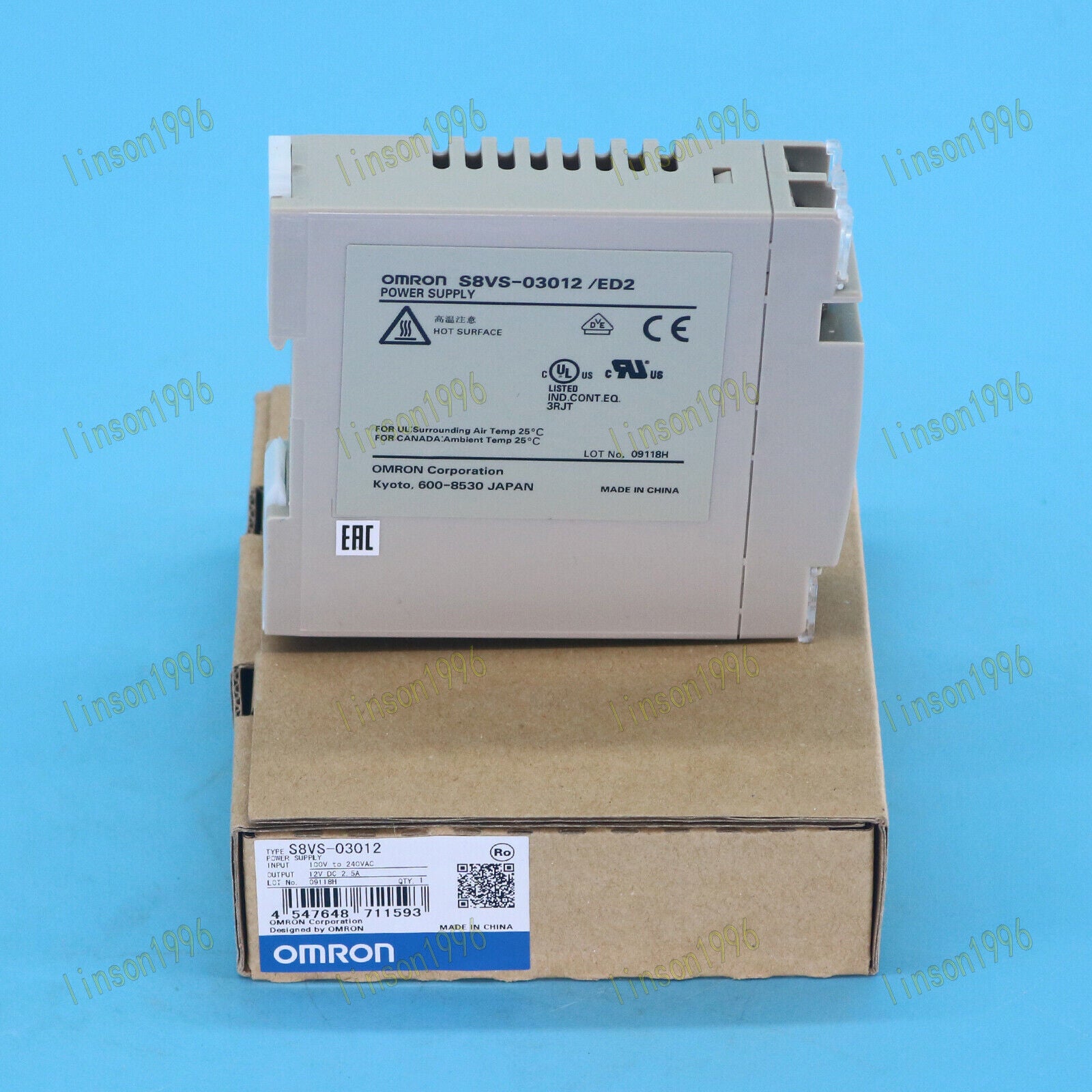new ONE Omron S8VS-03012 100-240VAC 12VDC 2.5A Power Supply