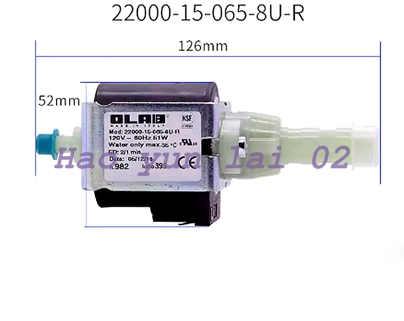 OLAB 22000-15-065-8U-R Miniature Electromagnetic Water Pump 120V 60Hz 51W - OLAB