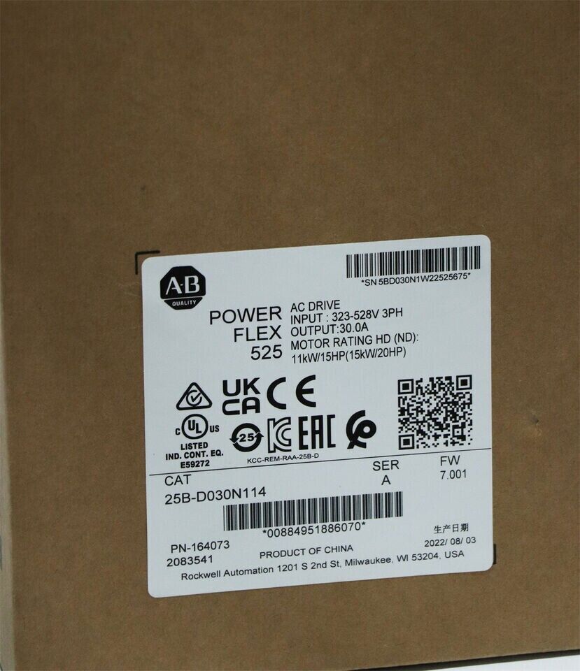 Allen-Bradley 25B-D030N114 SER A PowerFlex 525 AC Drive - ALLEN-BRADLEY