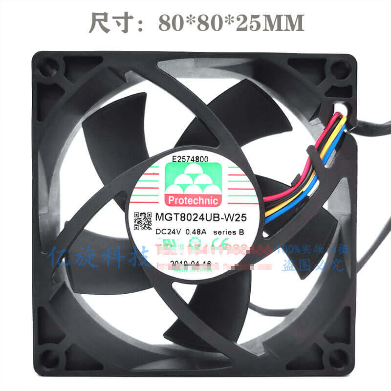 Protechnic MGT8024UB-W25 8025 8CM 24V 0.48A 4-wire PWM cooling fan