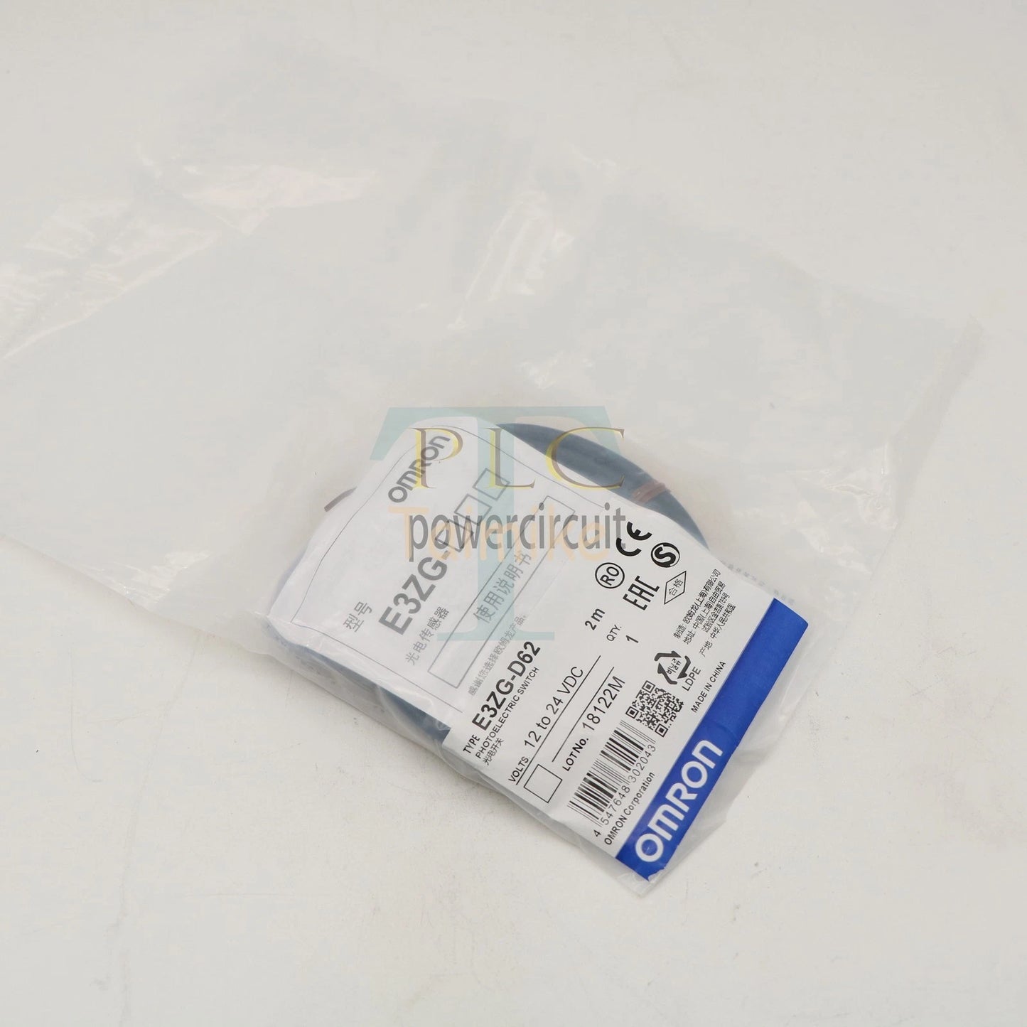 Omron E3ZG-D62 Photoelectric Sensor 2M 12-24VDC N ew 1PCS