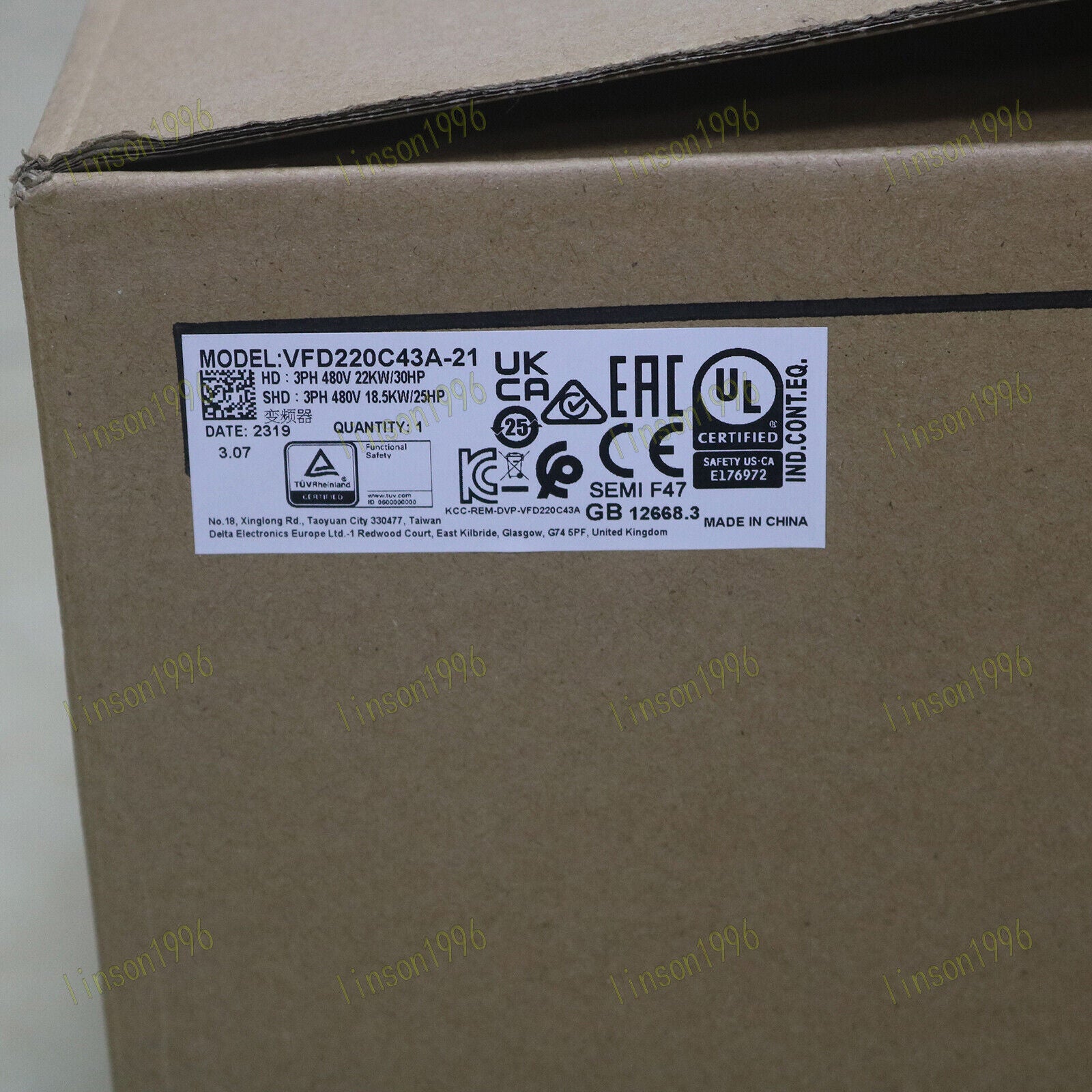Delta VFD VFD220C43A-21 22kw 30HP 3Phase AC380-480V Frequency converter - DELTA