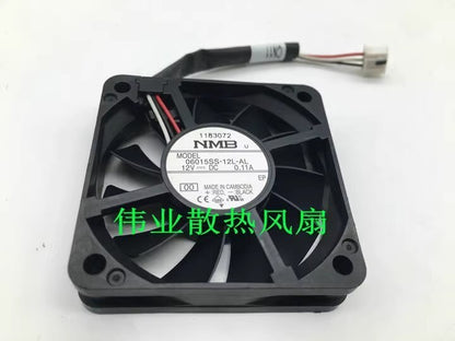 NMB 06015SS-12L-AL 6015 DC12V 0.11A 6CM 3-Pin Cooling Fan