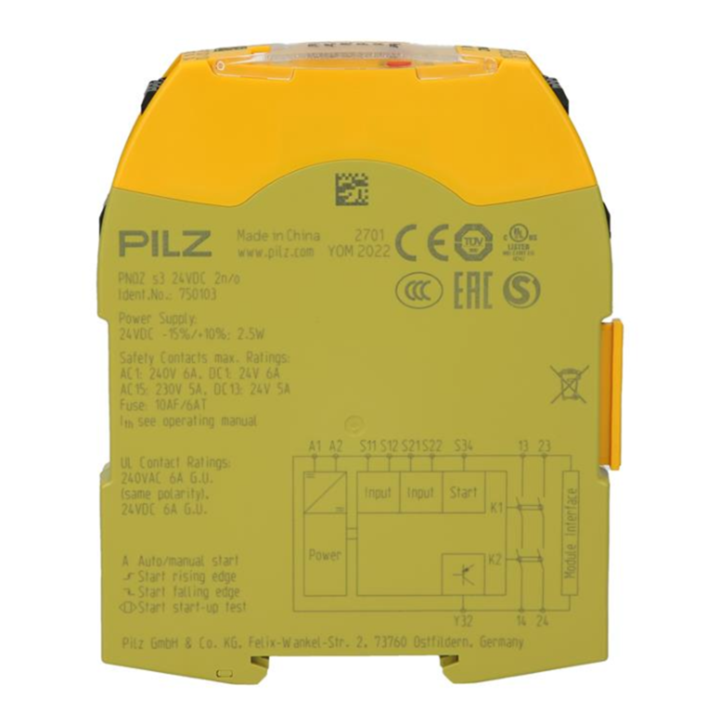 PILZ PNOZ Safety Relay with 750103 Model - PILZ
