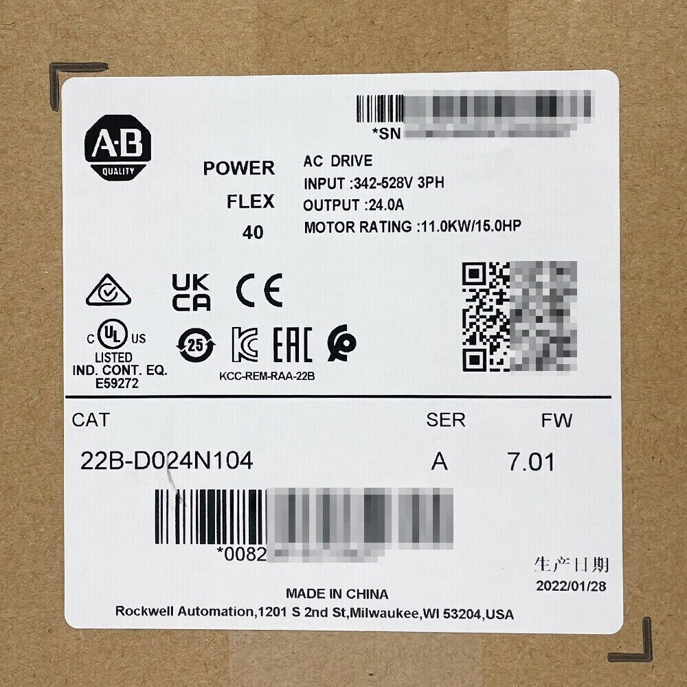 Allen-Bradley 22B-D024N104 Powerflex 40 AC Drive, 15HP, 11KW - ALLEN-BRADLEY