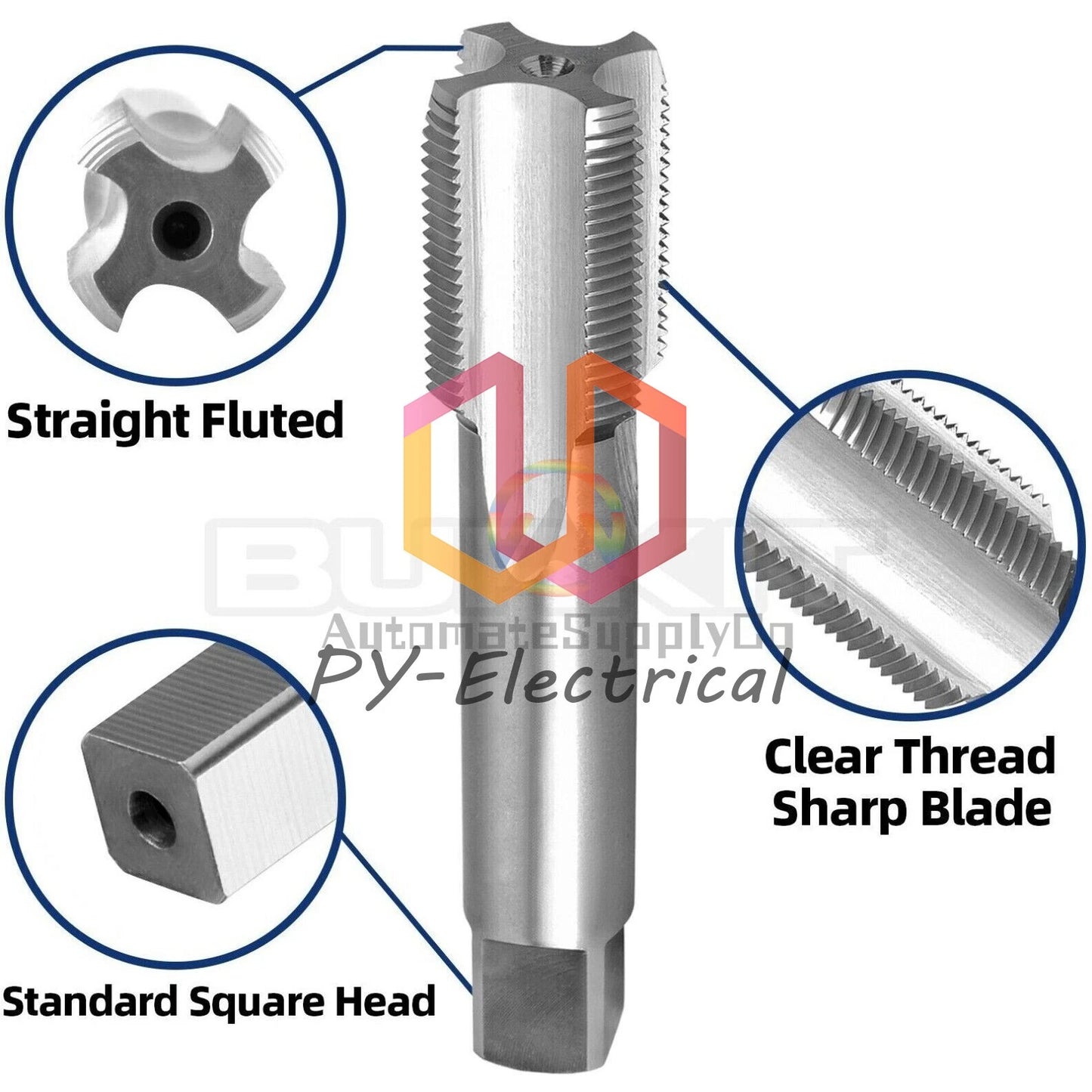 M36 X 3 Thread Tap Right Hand, HSS M36x3.0 Straight Fluted Machine Tap