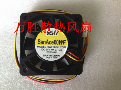 1pcs Sanyo 9WF0624H7D02 6015 24V 0.12A 3-wire cooling fan