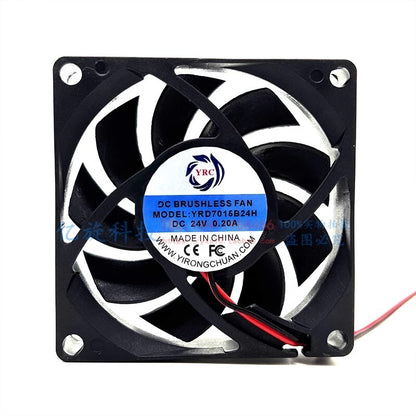 YRC YRD7015B24H 7015 DC24V 0.20A 7CM 2-wire silent inverter cooling fan