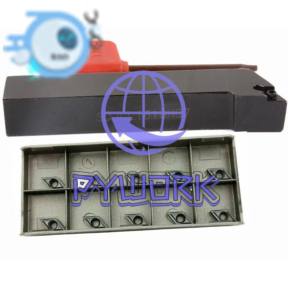 SDJCL1616H07 16mm CNC External Turning Tool Holder + 10Pcs DCMT070204-SM Inserts