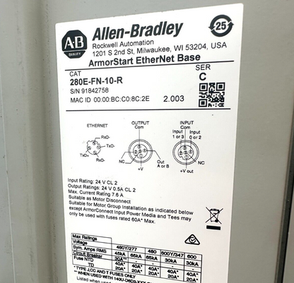 used Allen Bradley 280E-FN-10-R 284E-FVD1P4Z-10-RRN ArmorStart Motor Controller - KOEED