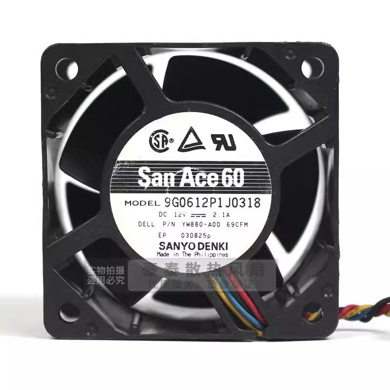 Sanyo 9G0612P1J0318 6038 DC12V 2.1A 6CM 4-Wire Server Cooling Fan
