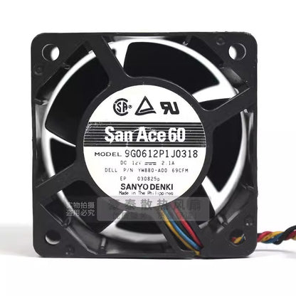 Sanyo 9G0612P1J0318 6038 DC12V 2.1A 6CM 4-Wire Server Cooling Fan