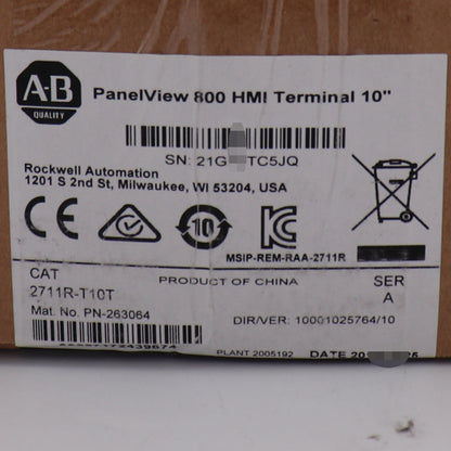 Allen-Bradley 2711R-T10T: 10.4-inch HMI Terminal - ALLEN-BRADLEY