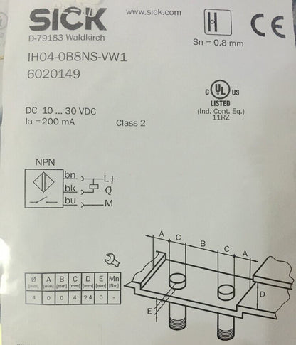 ONE SICK IH04-0B8NS-VW1 Photoelectric switch - SICK