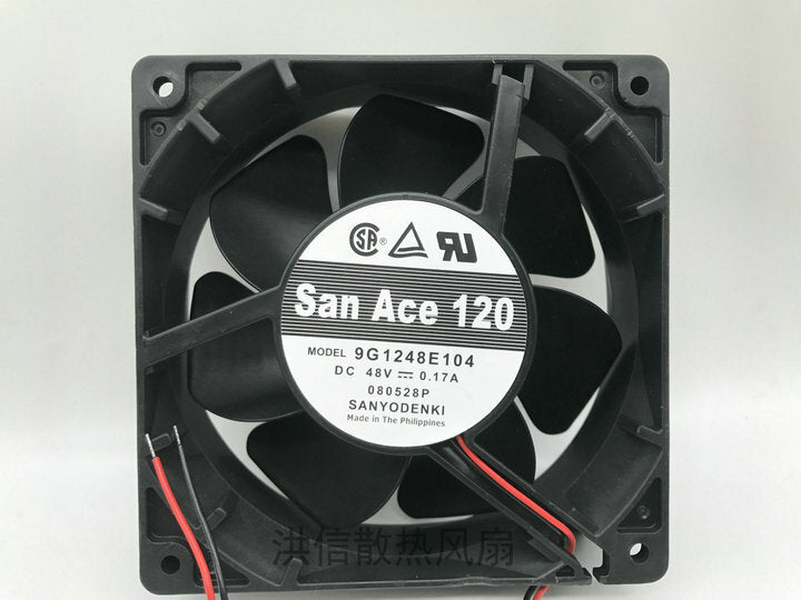 Sanyo 9G1248E104 12038 DC48V 0.17A 12 cm 2-wire cooling fan