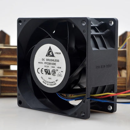 Delta PFC0812DE 8038 DC12V 1.86A 8CM 4-Wire PWM Large Airflow Cooling Fan.