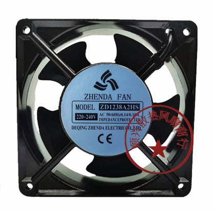 ZHENDA ZD1238A2HS 220V-240V 0.14A/0.10A 12CM Axial Cooling Fan