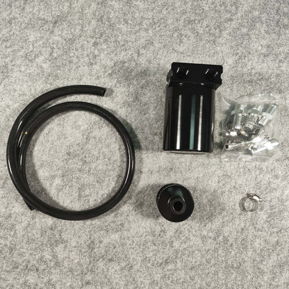 new Universal Oil Catch Can Kit Reservoir Baffled Tank with Breather Filter Aluminum