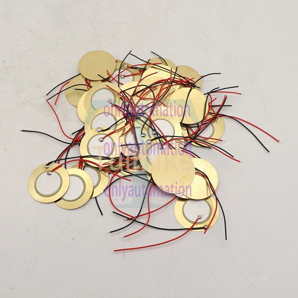 50PCS 27mm Drum Piezo Elements Sounder Sensor Trigger Disc Copper~