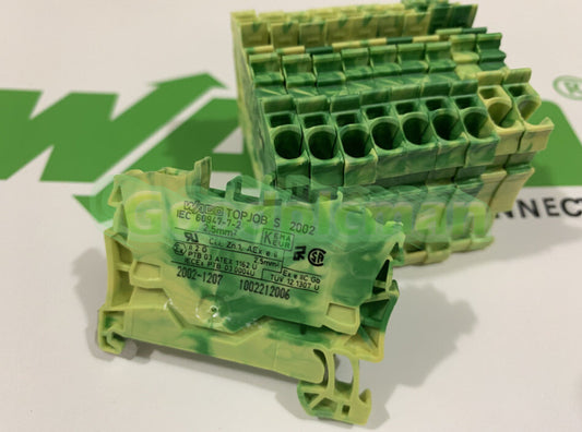 100pcs WAGO 2002-1207 2.5MM 2Way GROUND TERMINAL BLOCKS 800V