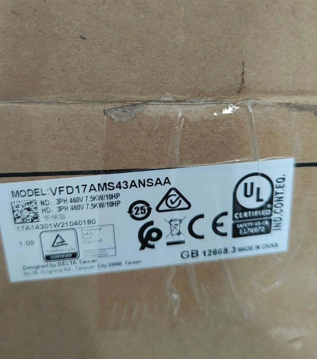 new One Delta VFD17AMS43ANSAA 7.5KW Inverter ping