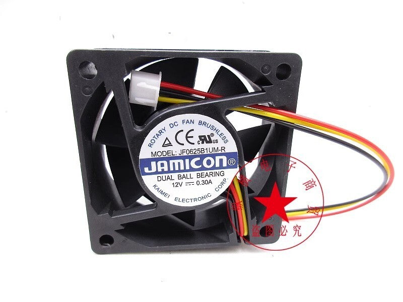 JAMICON JF0625B1UM-R DC12V 0.30A 3-Pin Cooling Fan