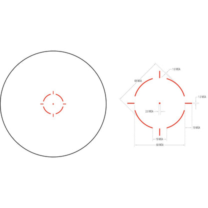 TRIJICON 1x25 MRO HD 68 MOA Reticle w/ 2.0 MOA Dot; Full Co-Witness AC32068