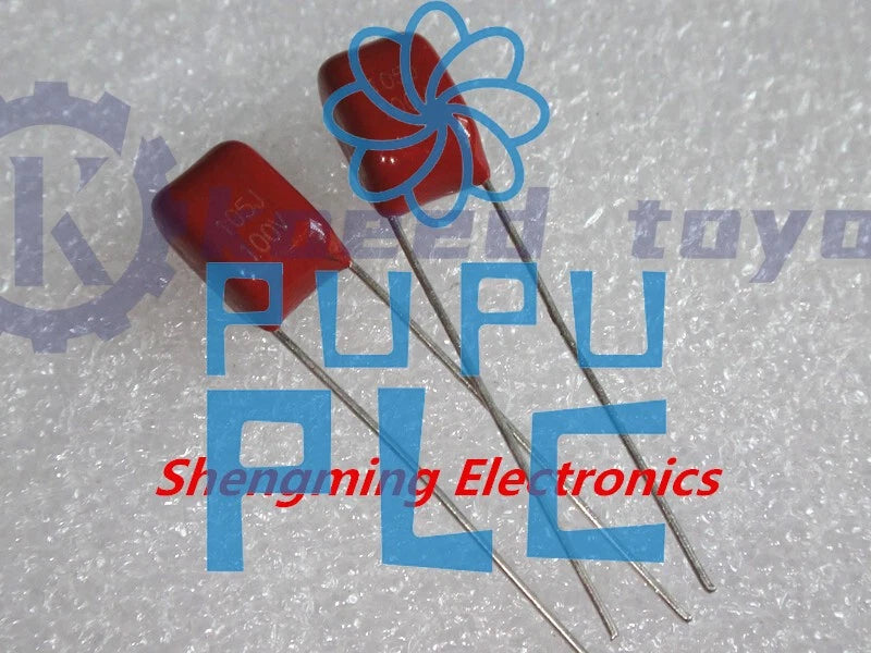 100pcs CBB 100V 105J 1UF Metallized Film Capacitor P=5MM