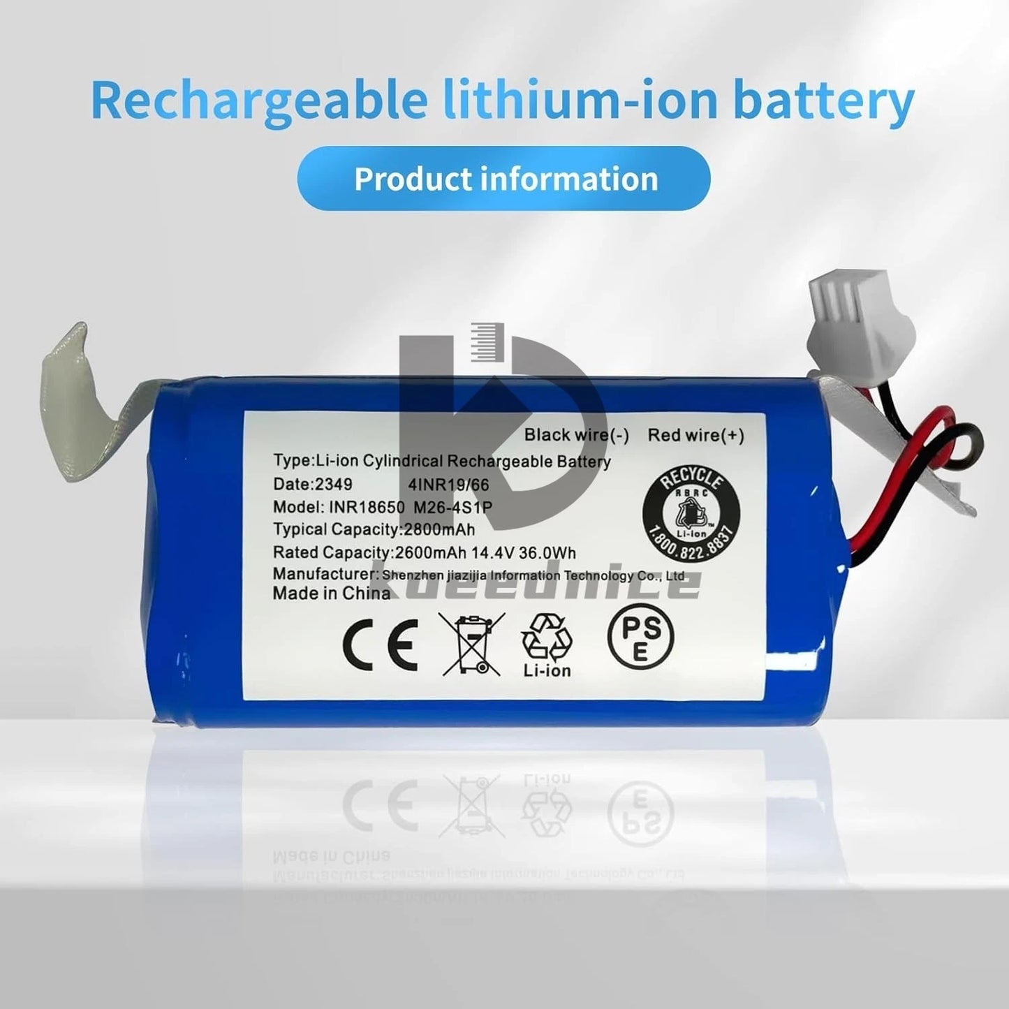 INR18650 M26 4S1P Robot Vacuum Cleaner Battery Replacement for Eufy RoboVac 11