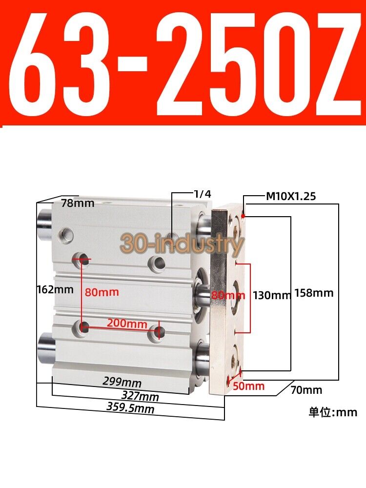 1PCS New SMC MGPM63 Cylinder - Model MGPM63-100Z 175Z 200Z 250Z 300Z - SMC