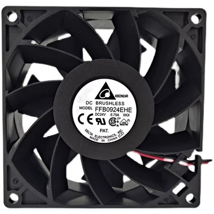Delta FFB0924EHE-XKX 9238 DC24V 0.75A 4800RPM 2-Wire Cooling Fan