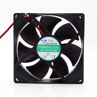 1PCS TX9025L12S 9025 DC12V 0.16A 9CM 2-Wire Silent Cooling Fan