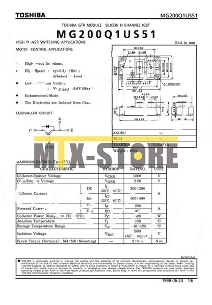 1PCS Module TOSHIBA MG200Q1US51 Quality Assurance