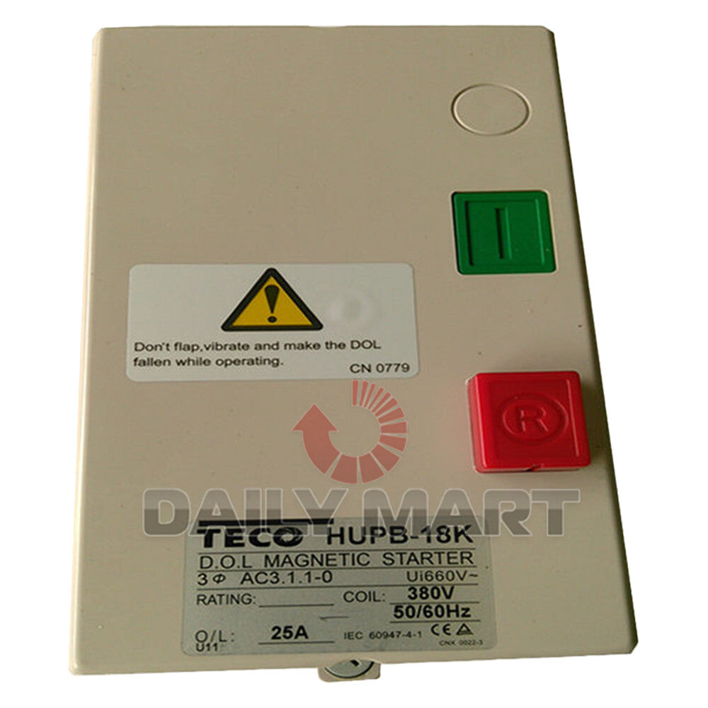 TECO HUPB-18K Control Motor Magnetic Starter 17-24A 380VAC 3Phase