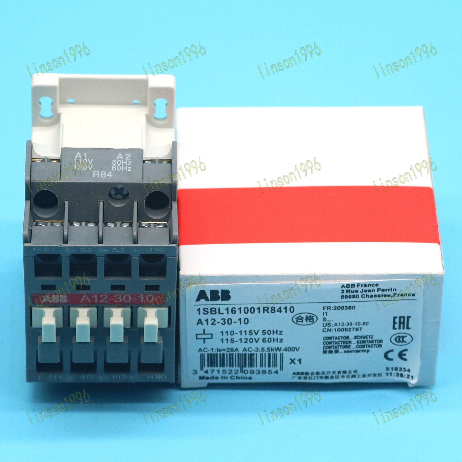 ABB A12-30-10 3 Pole Contactor 110V 5.5KW - ABB