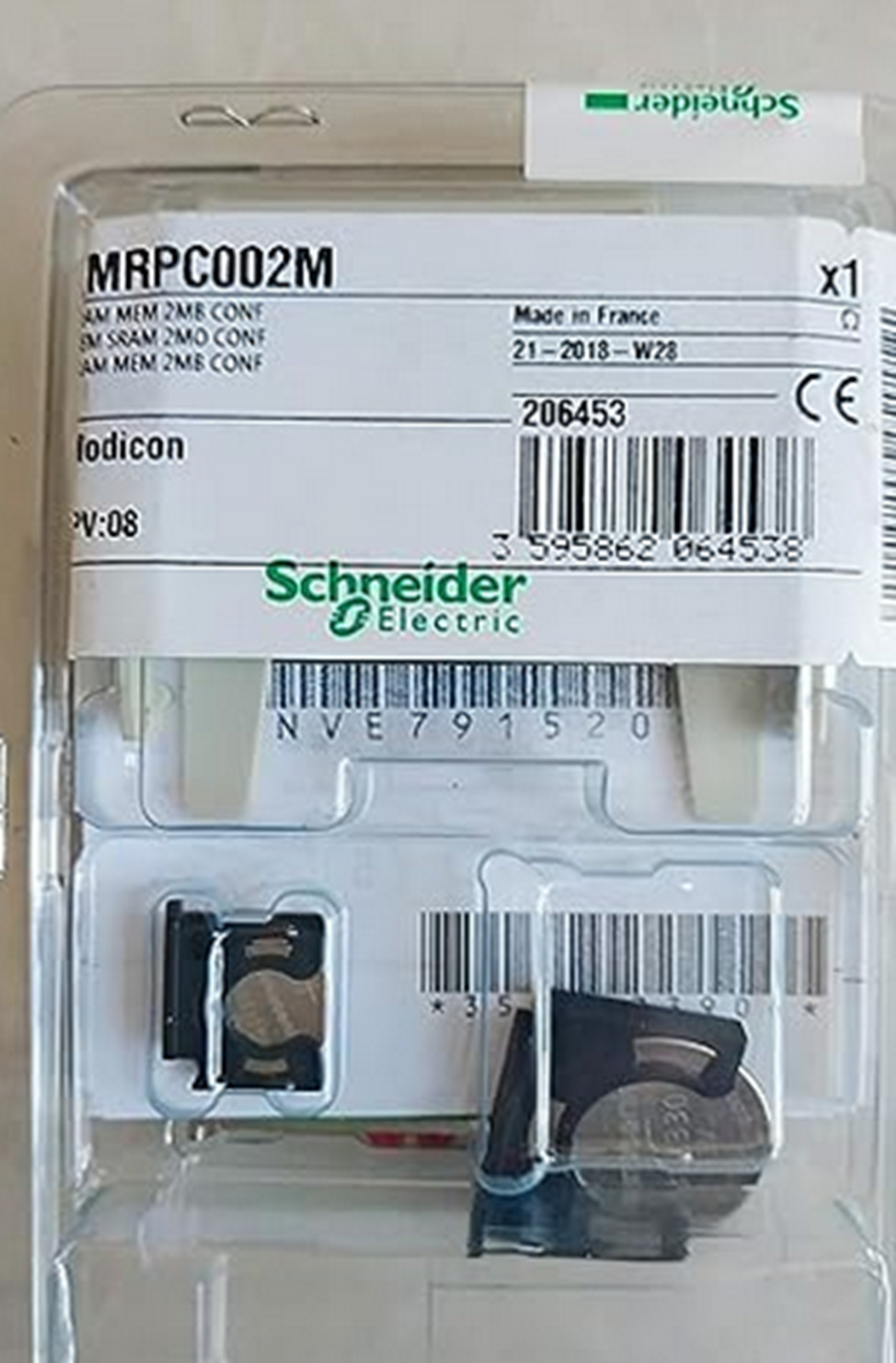 Schneider Electric MODICON TSXMRPC002M SRam Memory Card - SCHNEIDER ELECTRIC