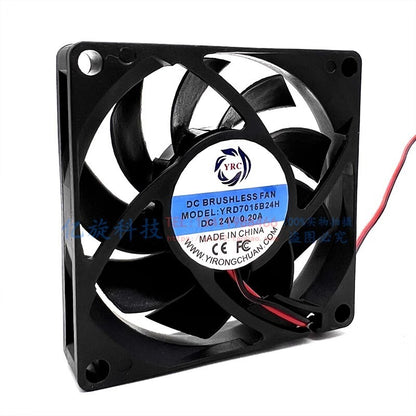 YRC YRD7015B24H 7015 DC24V 0.20A 7CM 2-wire silent inverter cooling fan