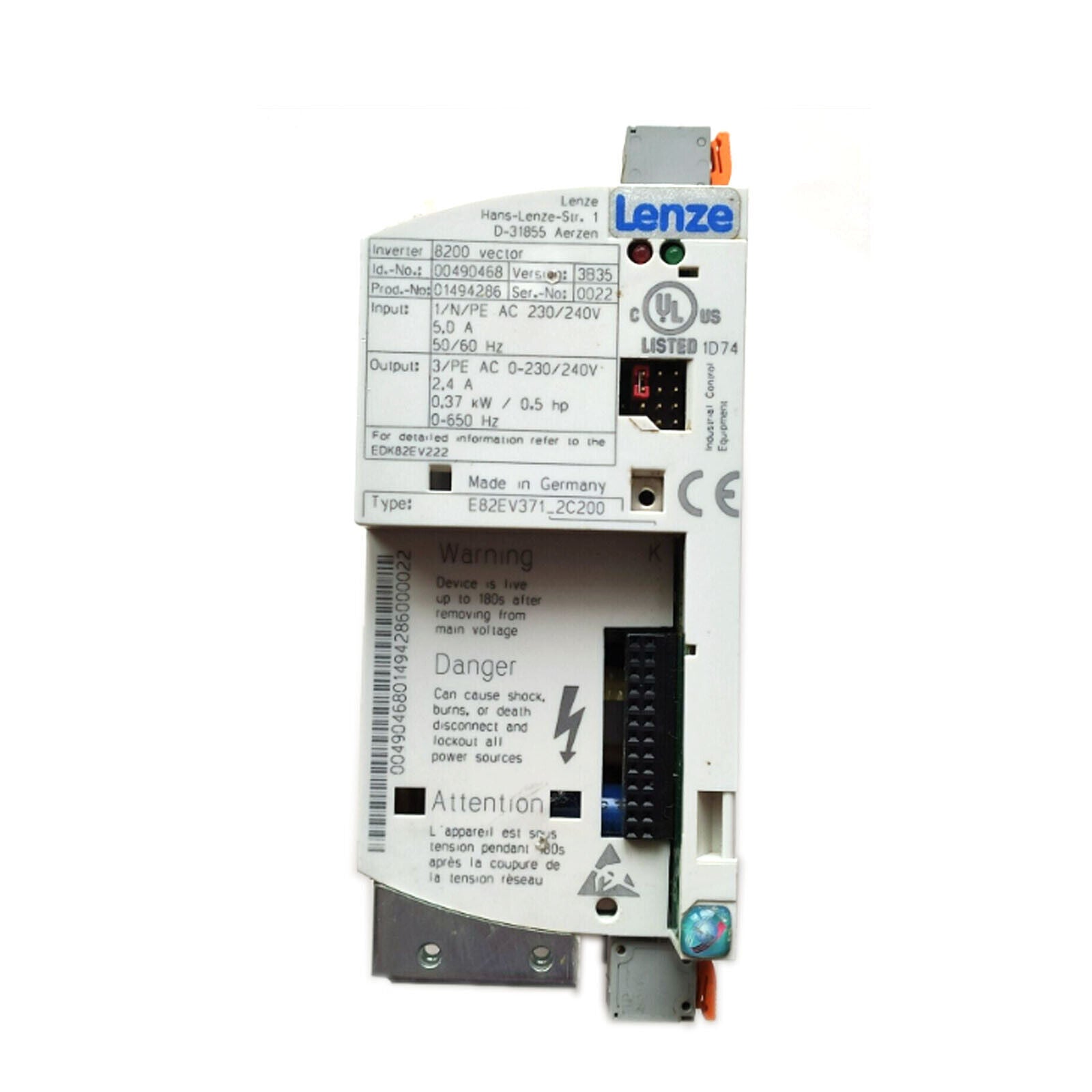 LENZE E82EV371-2C200 E82EV371K2C200 Vector Inverter 0.37KW 220V - LENZE