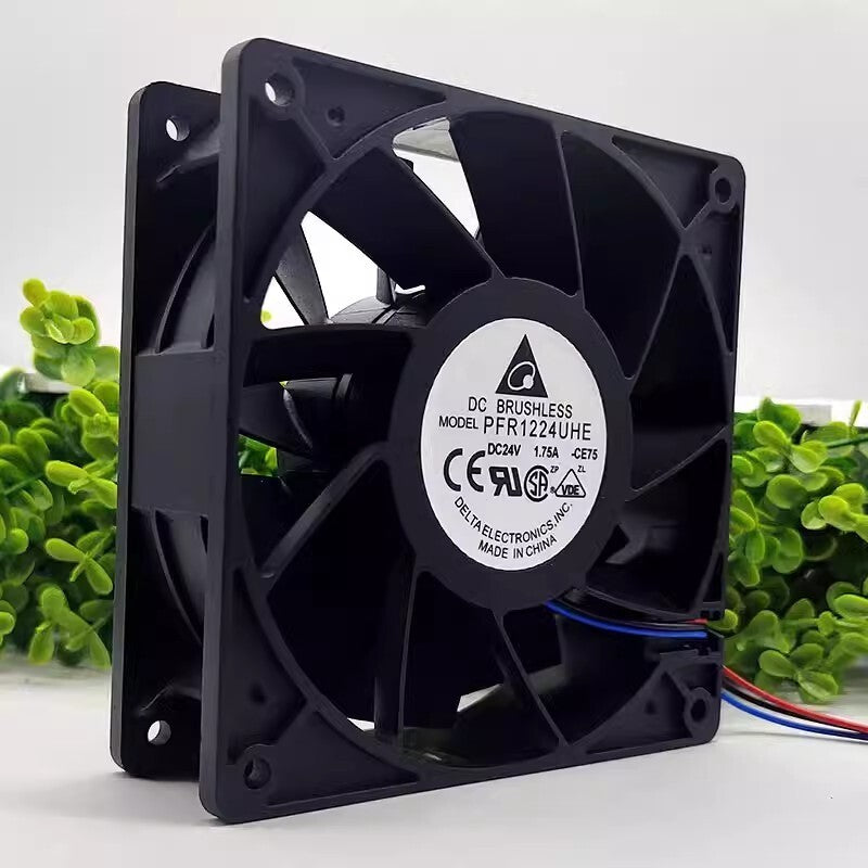 Delta PFR1224UHE DC24V 1.75A 12CM 3-Wire Axial Cooling Fan