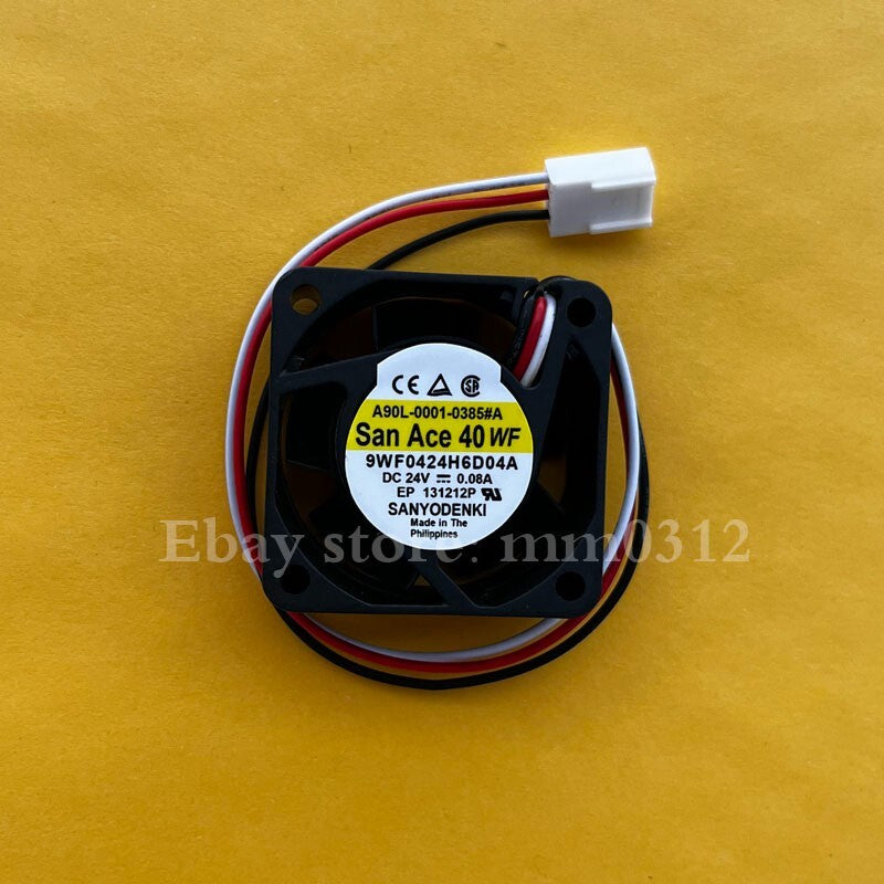 Sanyo A90L-0001-0385#A 9WF0424H6D04A DC24V 0.08A 3-Wire Silent Cooling Fan