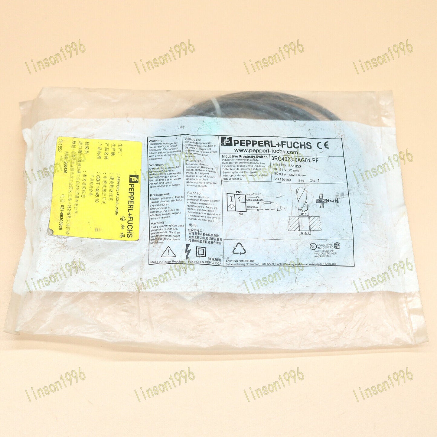 1-Piece Pepperl+Fuchs P+F Sensor 3RG4023-0AG01-PF Stock - PEPPERL+FUCHS